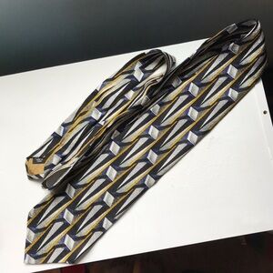 Vintage Format Men’s Silk Tie Geometric Design 58 Inches Long Necktie Fashion